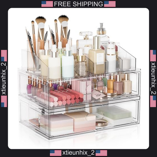 Acrylic makeup organizer with - acrylic,